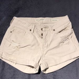 Bullhead button up denim girlfriend shorts